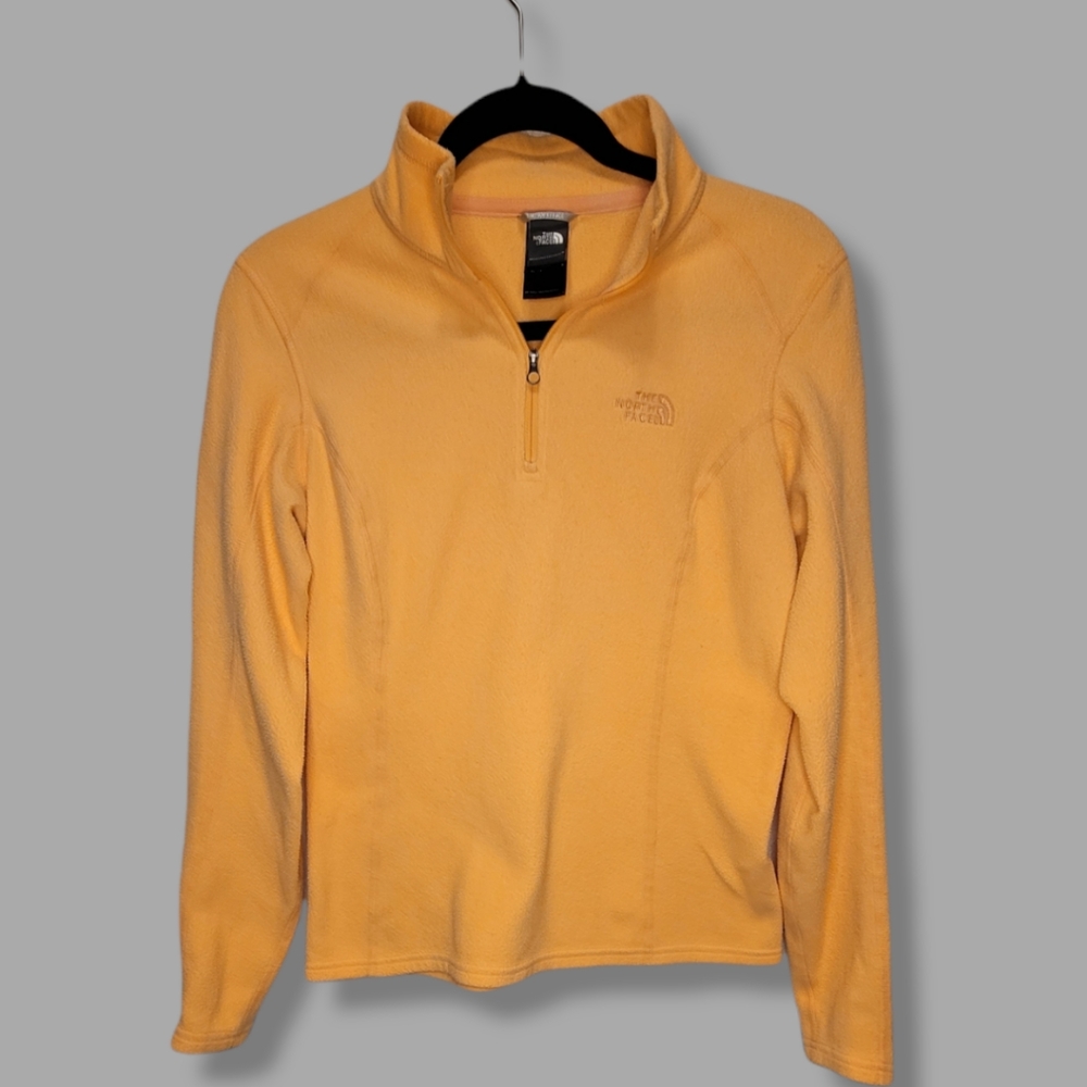 The North Face 1/4 Zip Orange Fleece Pullover Sweater - Women's Small